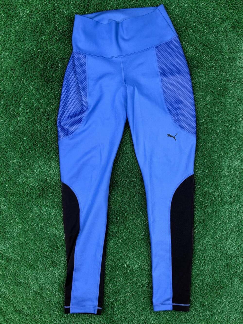 Women’s Puma Dry Cell Athletic Leggings Size S Blue Black Mesh